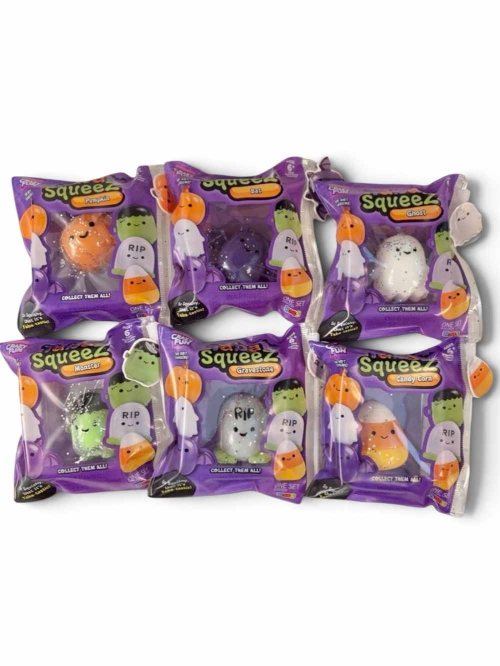 Crazy Fun Taba Squeez Halloween Squishies - Complete Set of 6